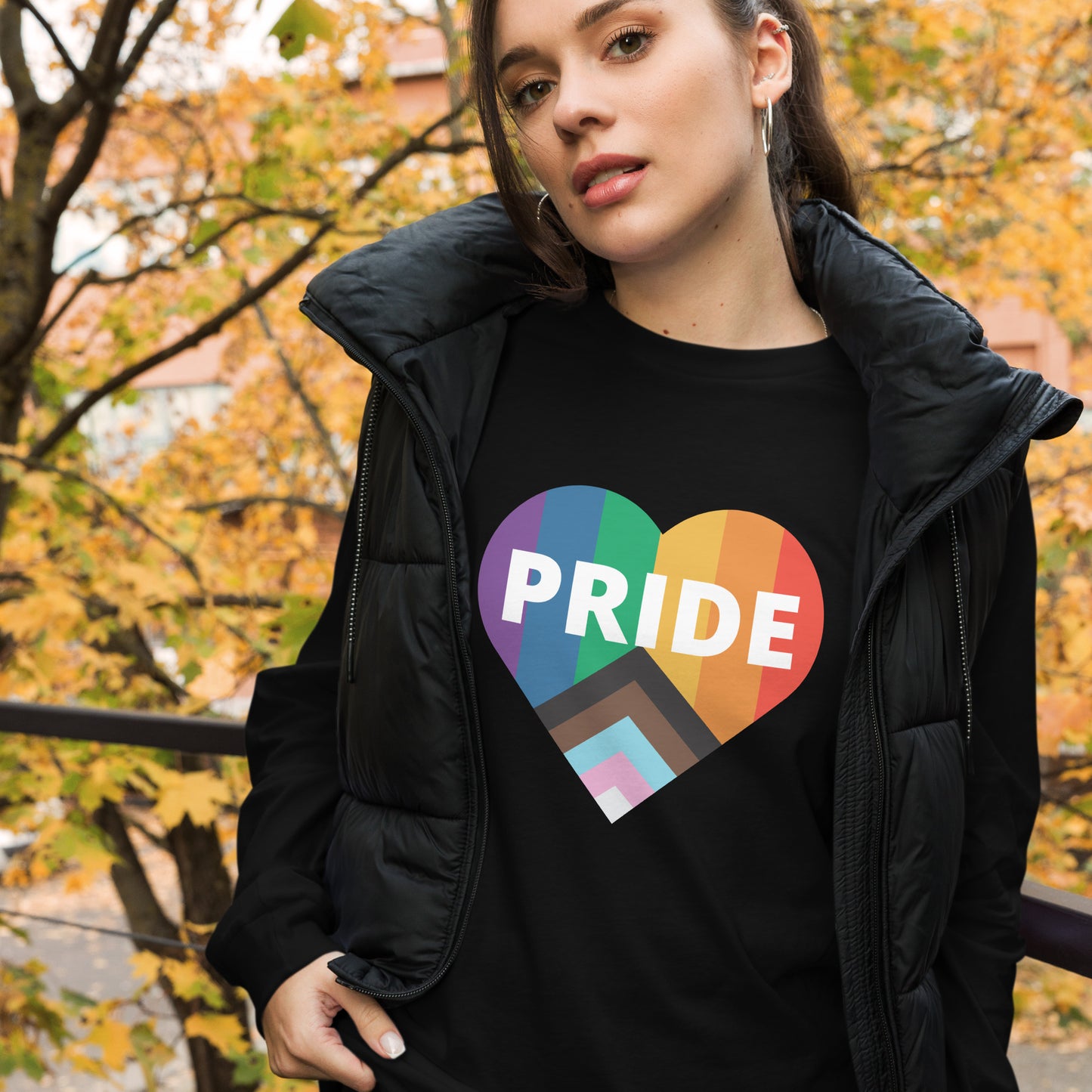 Pride Flag Heart Unisex Long Sleeve Tee