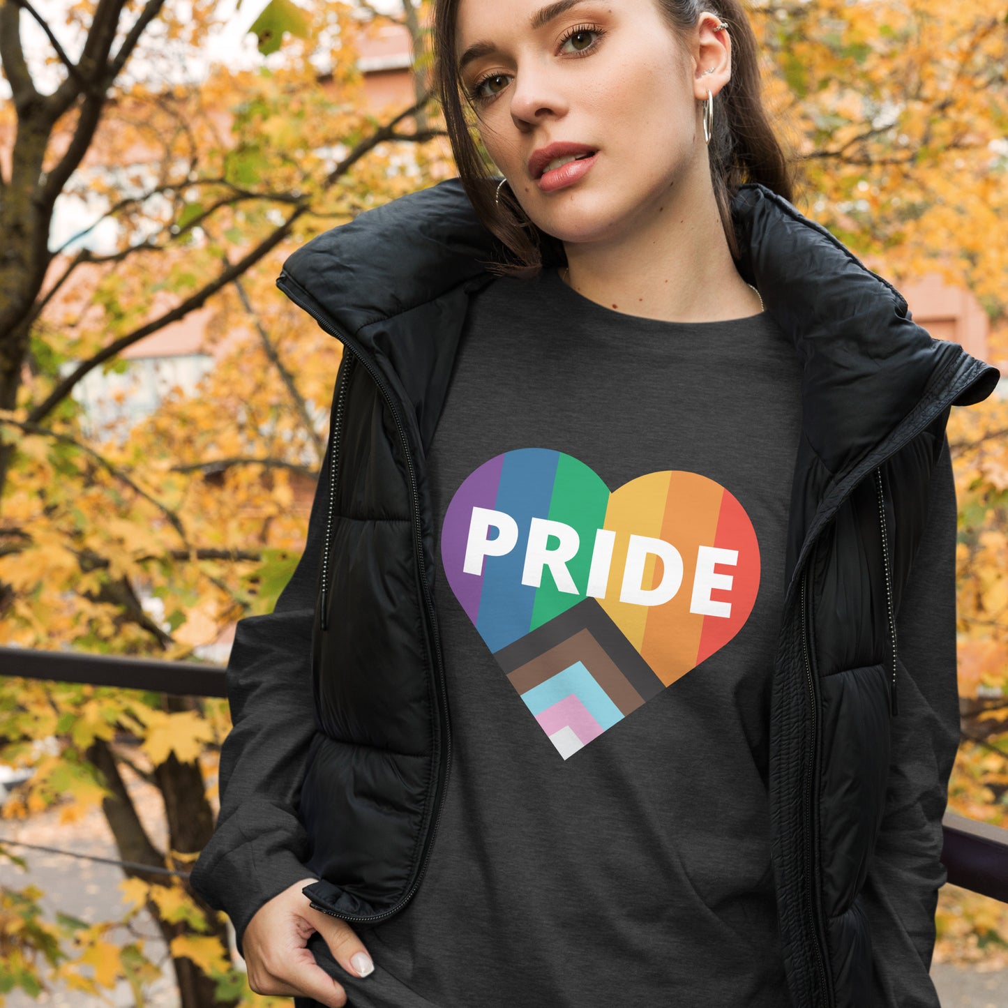 Pride Flag Heart Unisex Long Sleeve Tee