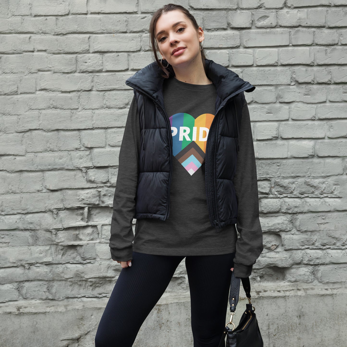 Pride Flag Heart Unisex Long Sleeve Tee