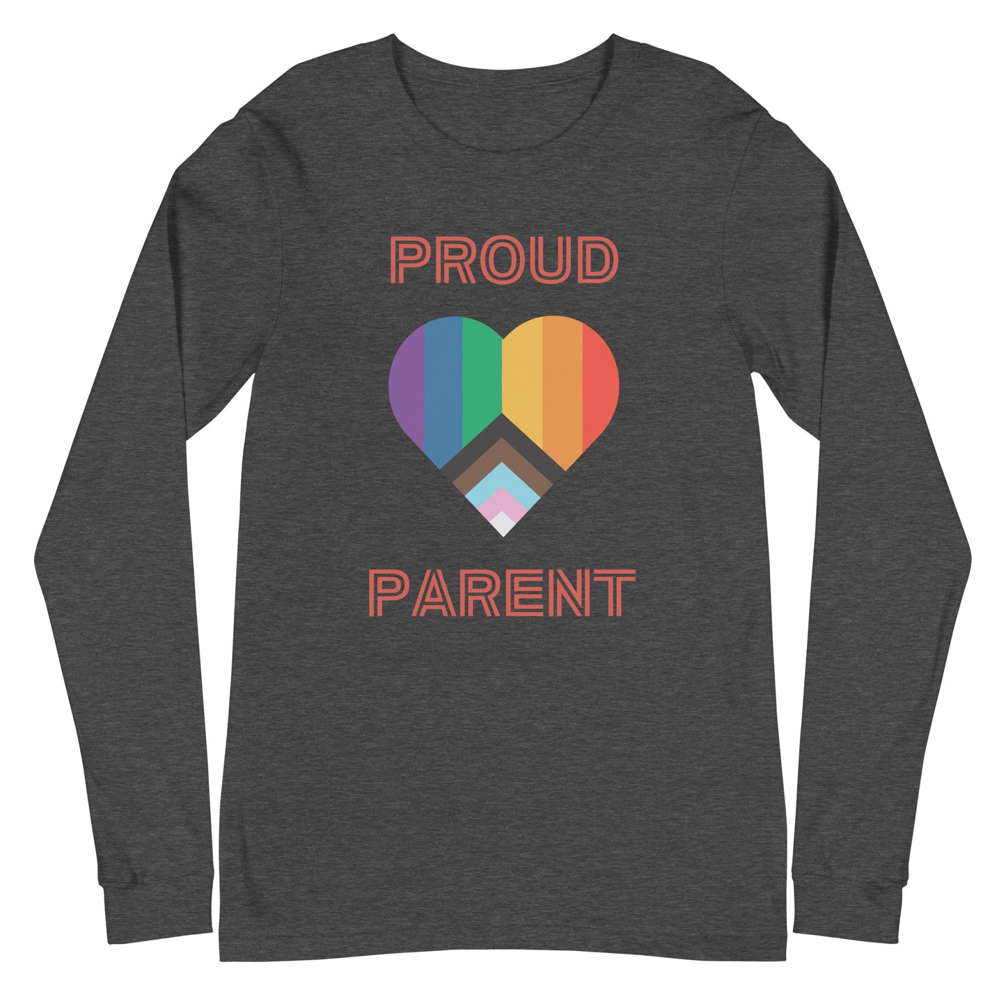 Proud Parent Pride Flag Heart Unisex Long Sleeve Tee