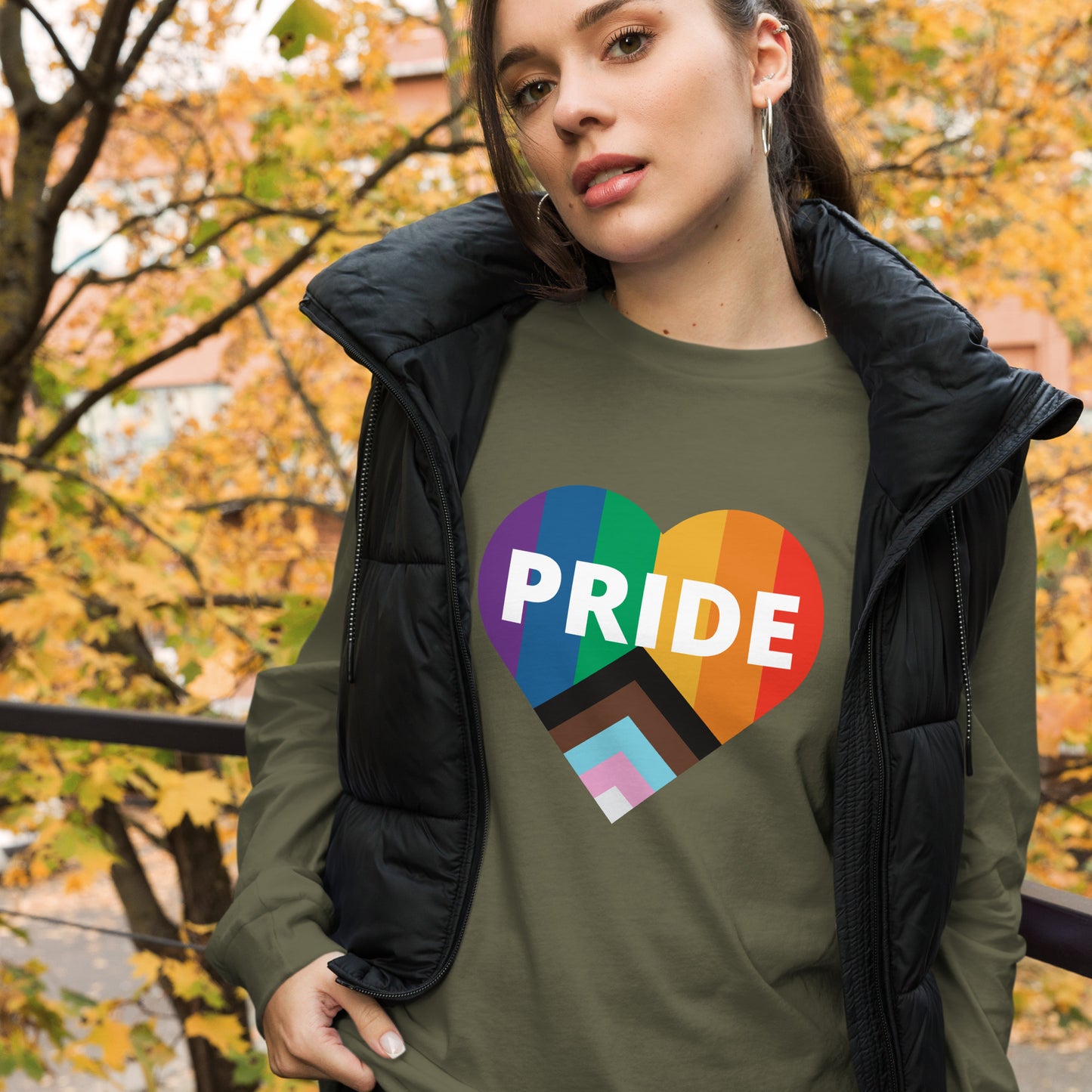 Pride Flag Heart Unisex Long Sleeve Tee