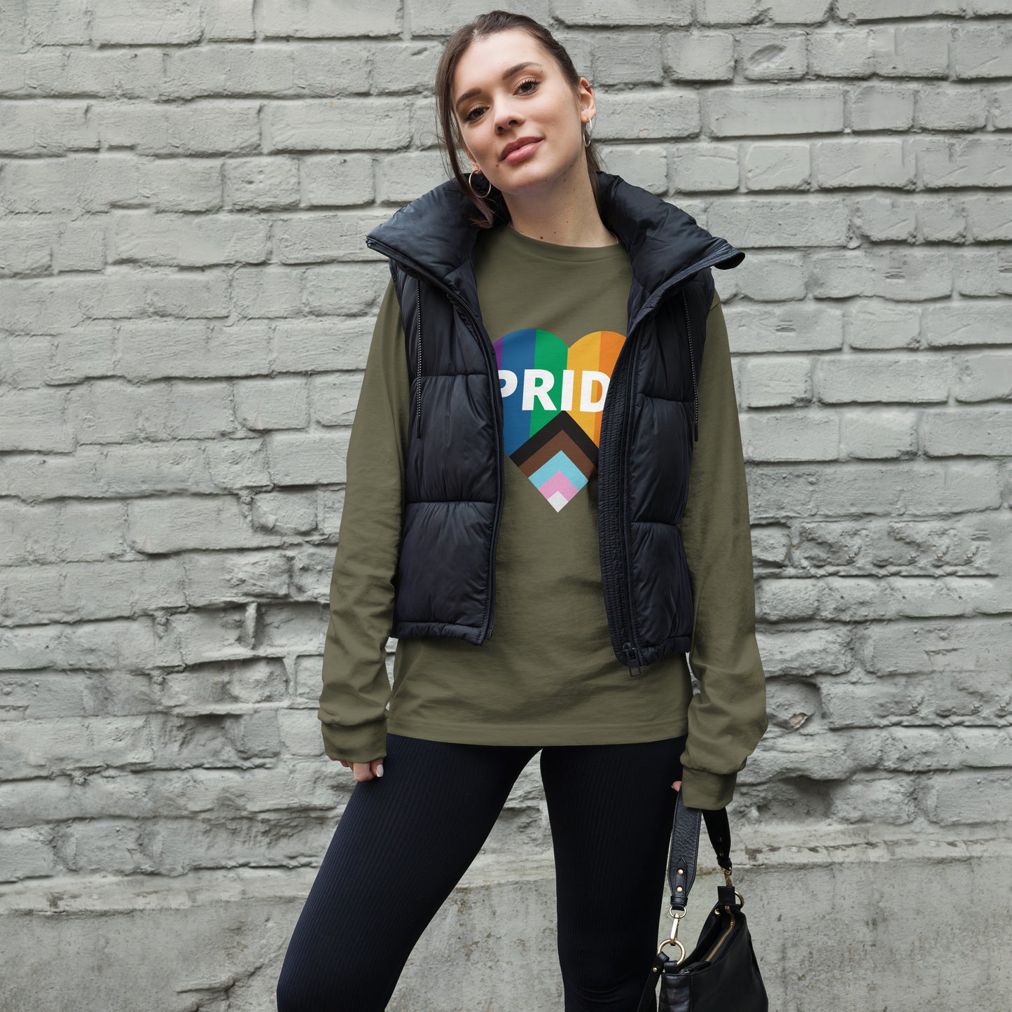 Pride Flag Heart Unisex Long Sleeve Tee