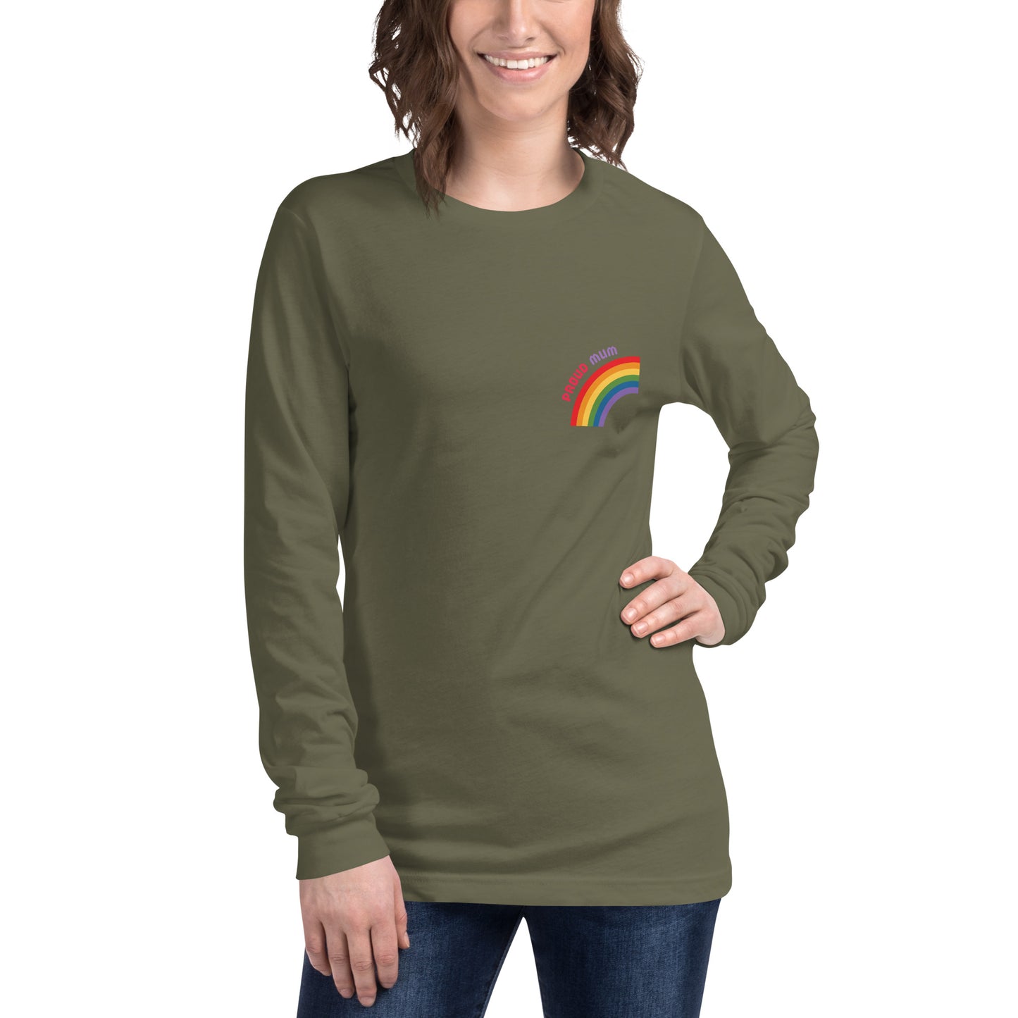 Proud Mum Small Logo Unisex Long Sleeve Tee