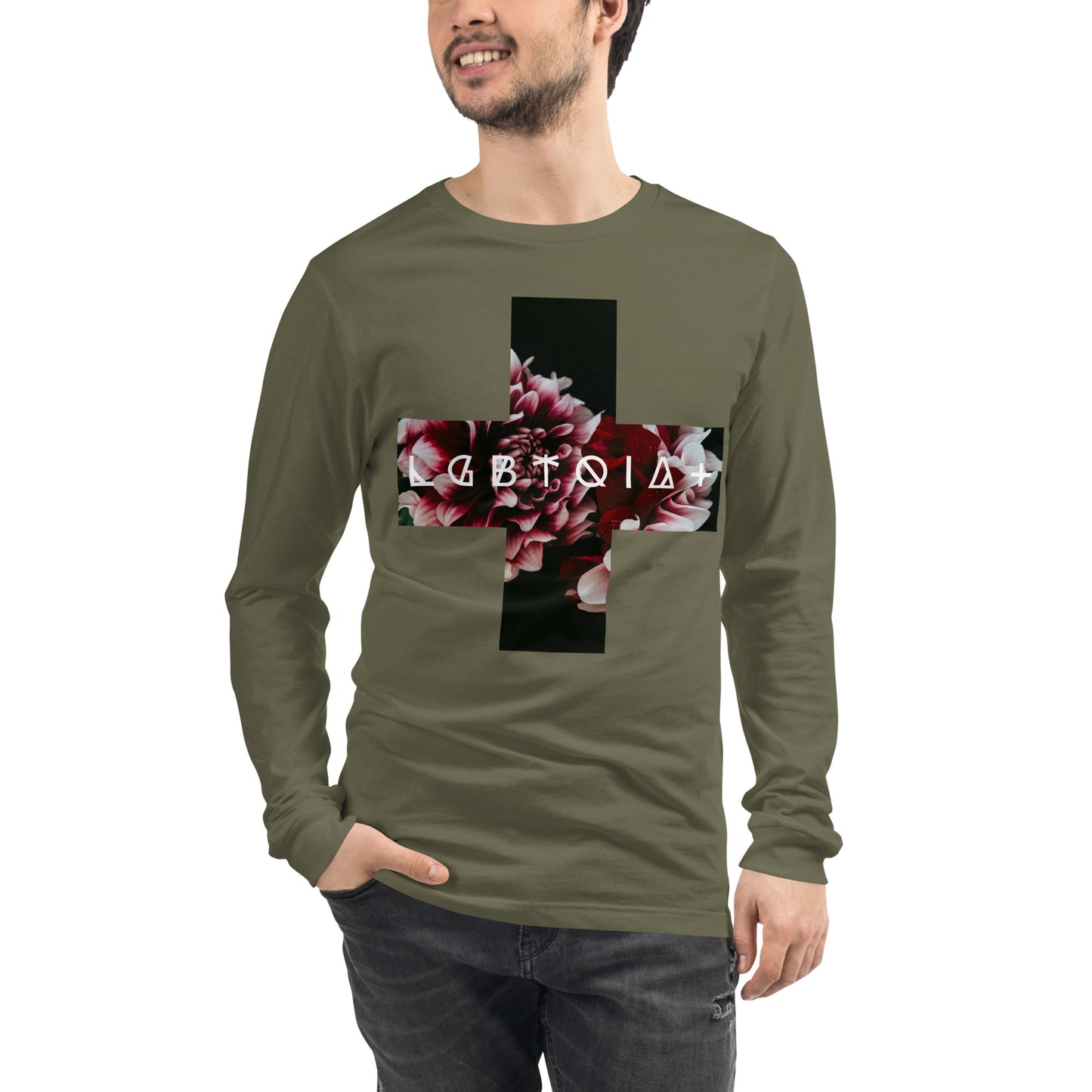 + Brand LGBTQIA+ Flowers Unisex Long Sleeve Tee