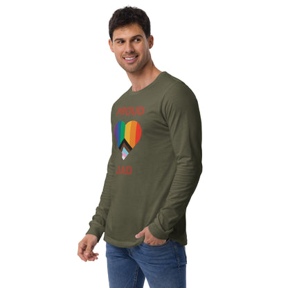 Proud Dad Pride Flag Heart Unisex Long Sleeve Tee