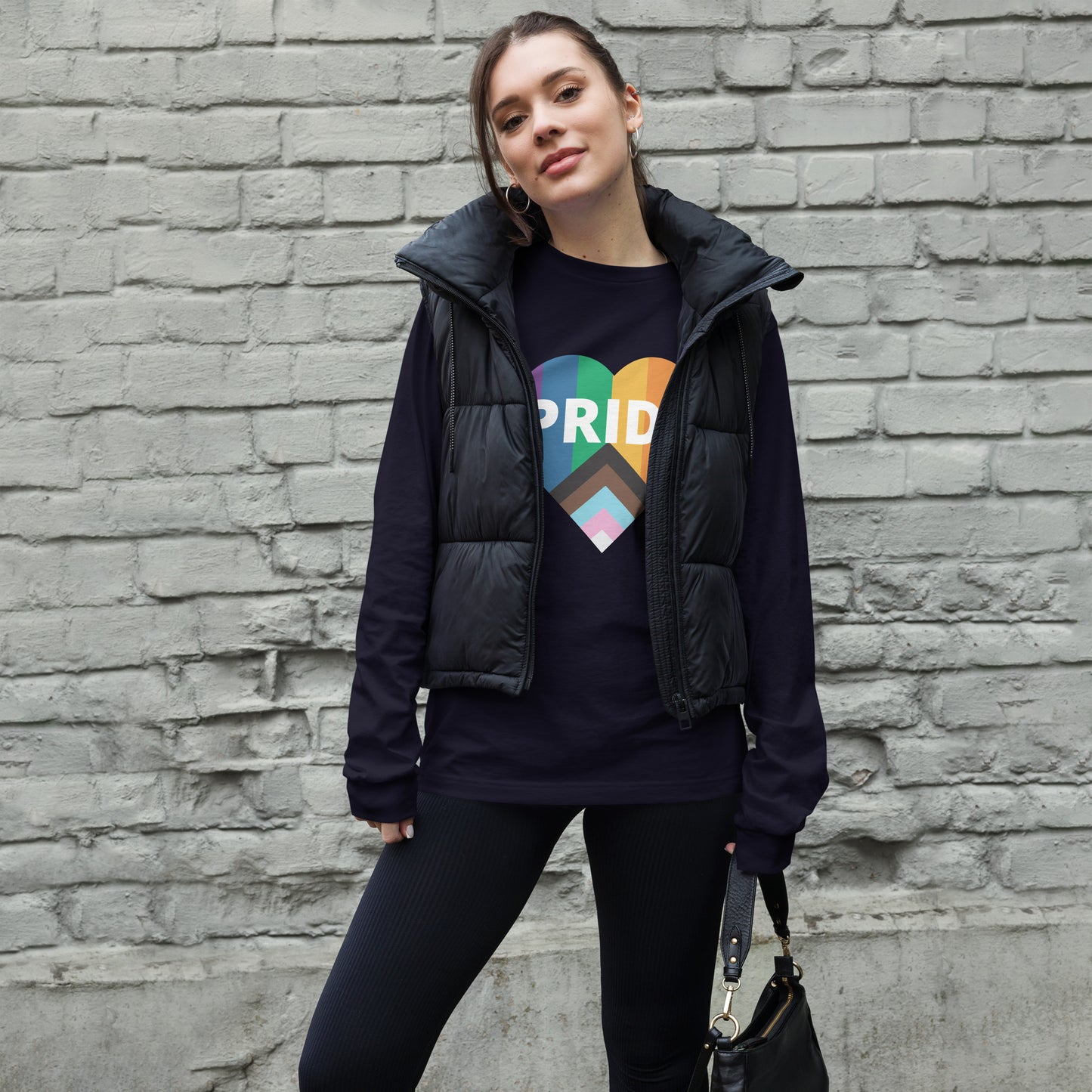 Pride Flag Heart Unisex Long Sleeve Tee