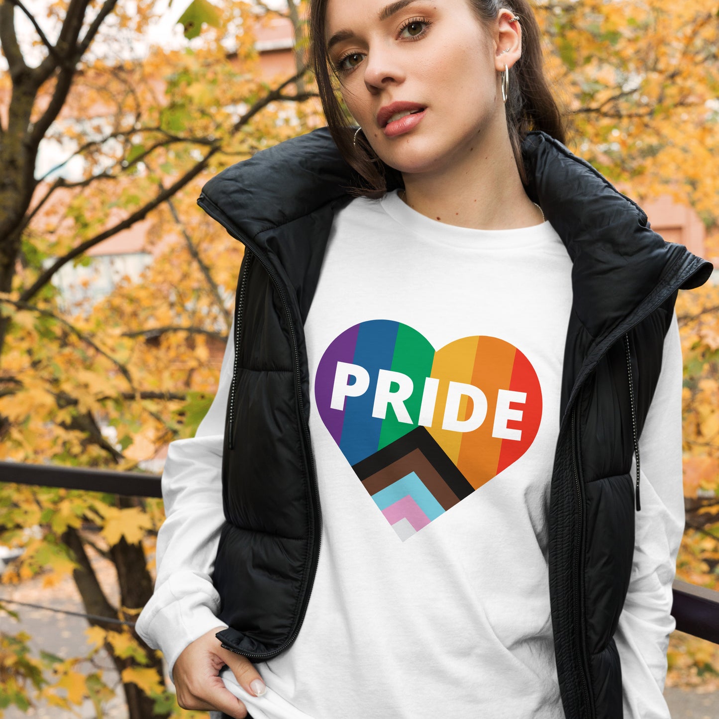 Pride Flag Heart Unisex Long Sleeve Tee