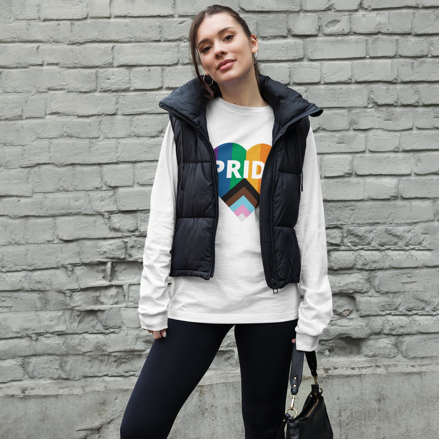 Pride Flag Heart Unisex Long Sleeve Tee