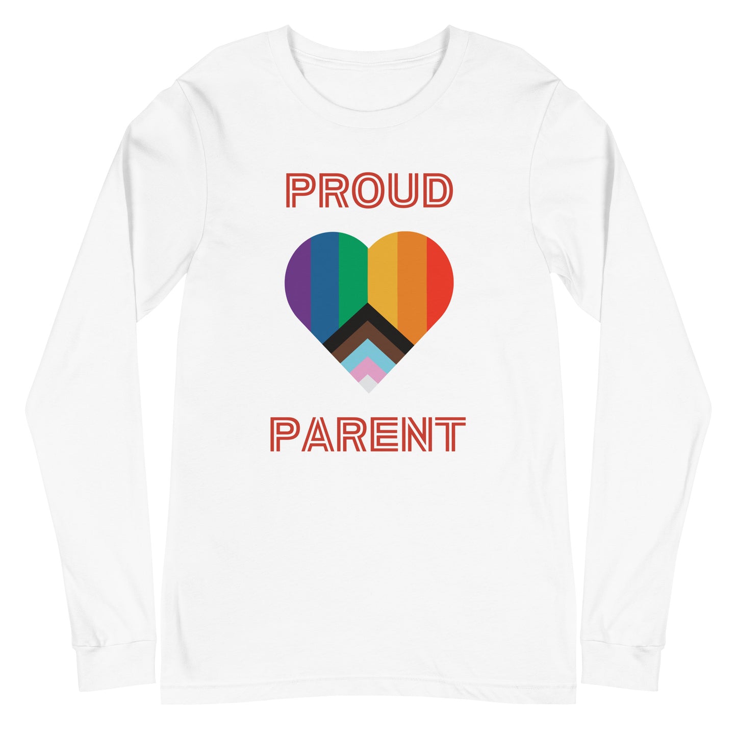 Proud Parent Pride Flag Heart Unisex Long Sleeve Tee