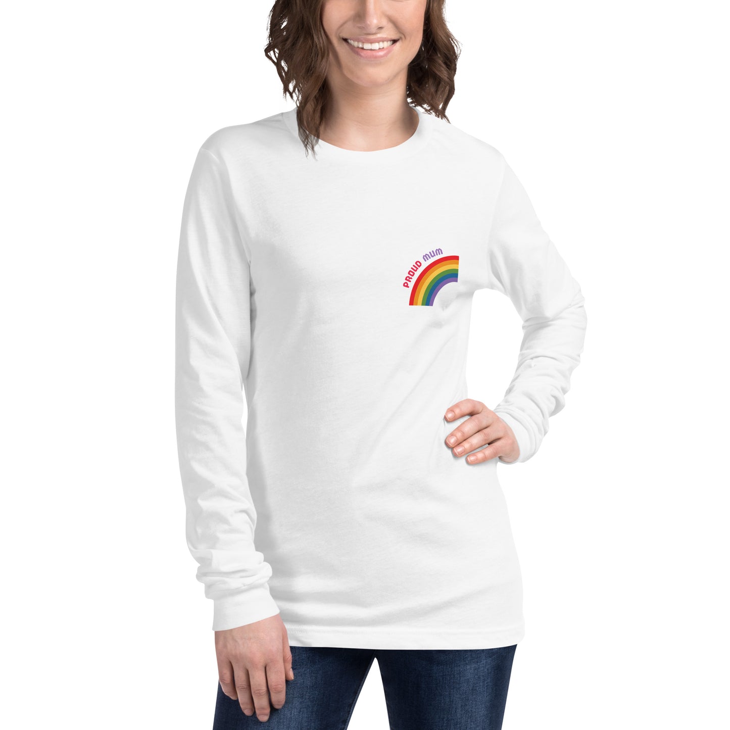 Proud Mum Small Logo Unisex Long Sleeve Tee