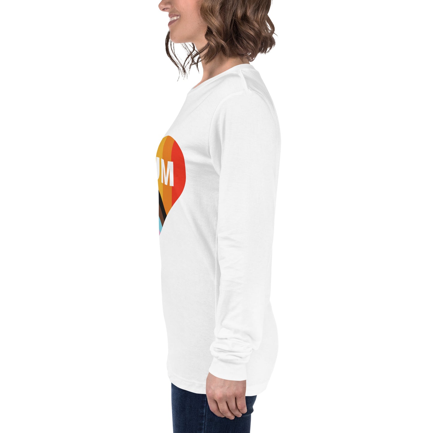 Mum Pride Flag Heart Unisex Long Sleeve Tee