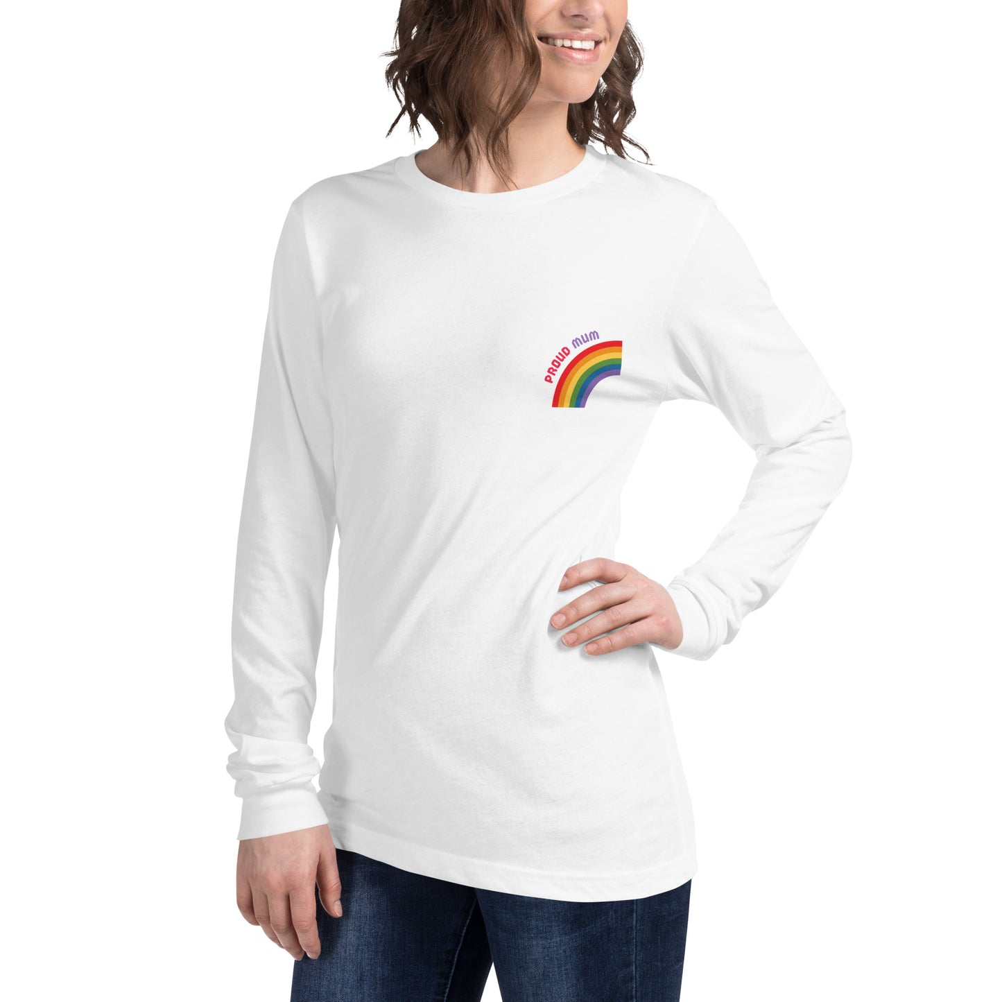 Proud Mum Small Logo Unisex Long Sleeve Tee