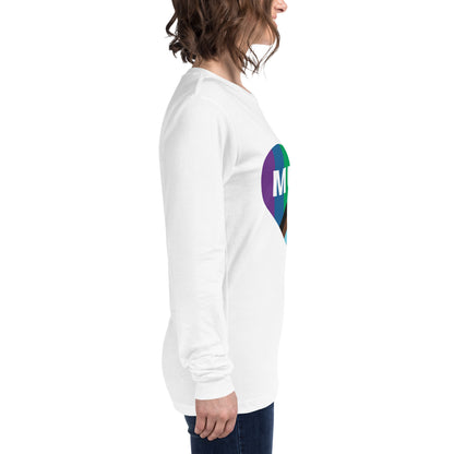 Mum Pride Flag Heart Unisex Long Sleeve Tee
