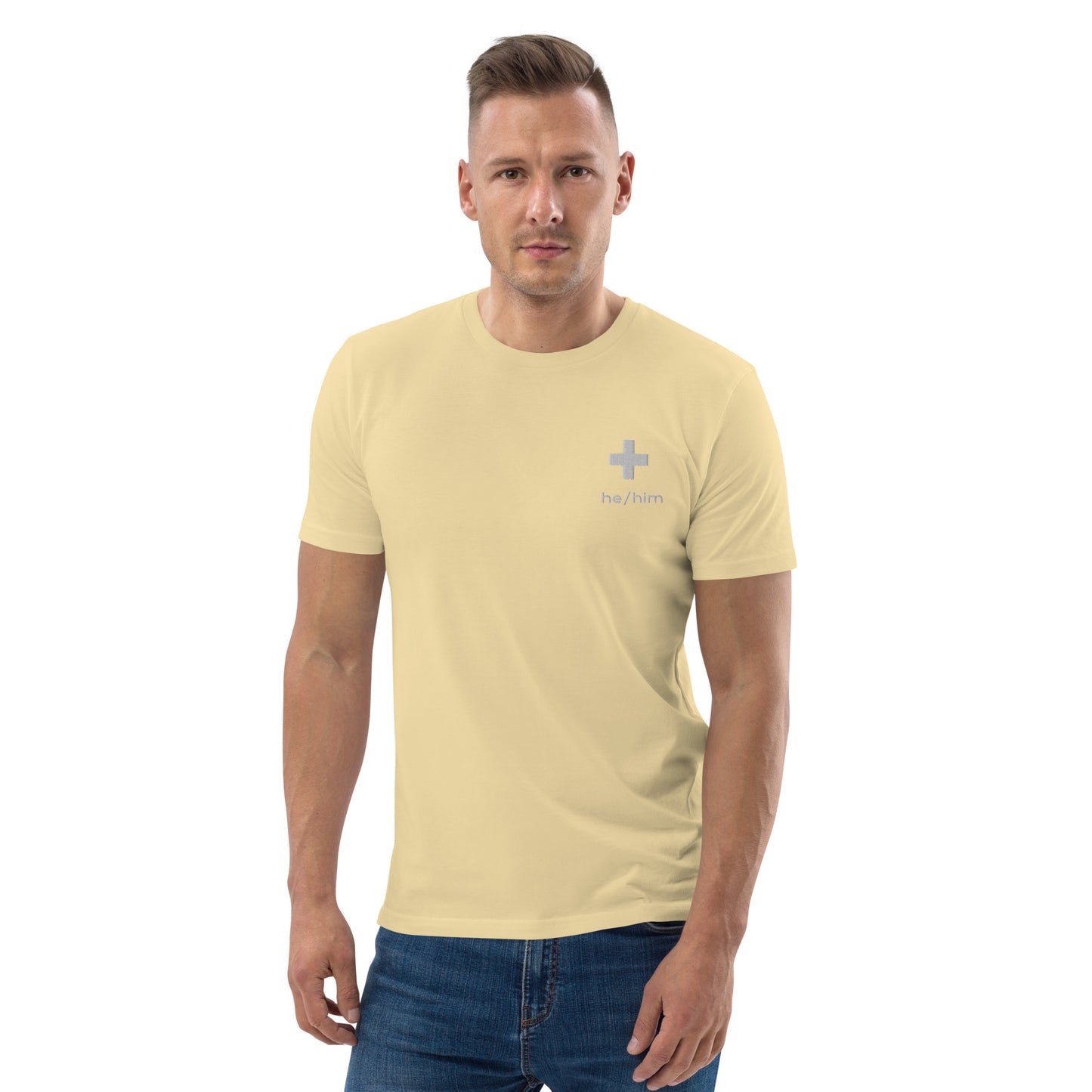 + Brand he/him Pronouns Unisex Organic Cotton T-Shirt - Various Colours