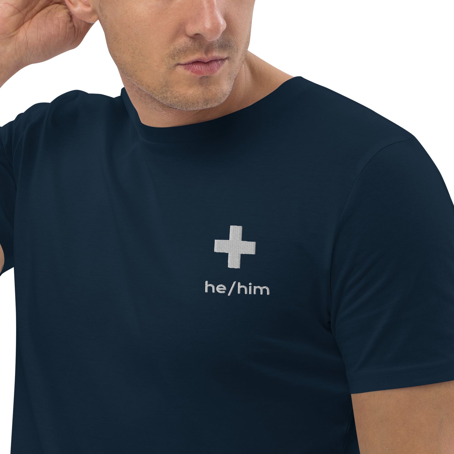 + Brand he/him Pronouns Unisex Organic Cotton T-Shirt - Various Colours