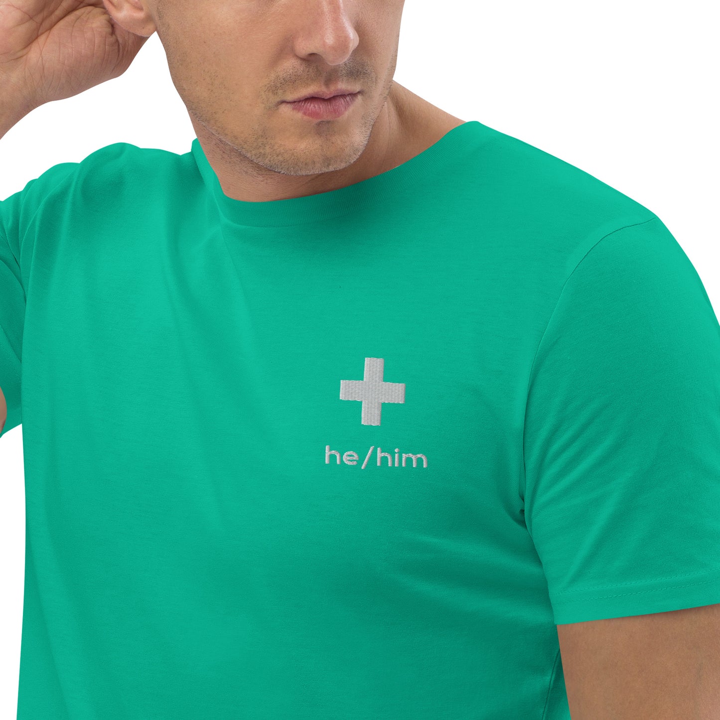 + Brand he/him Pronouns Unisex Organic Cotton T-Shirt - Various Colours