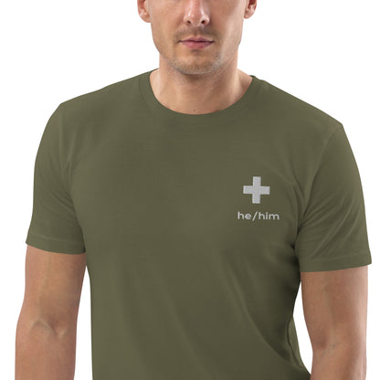 + Brand he/him Pronouns Unisex Organic Cotton T-Shirt - Various Colours