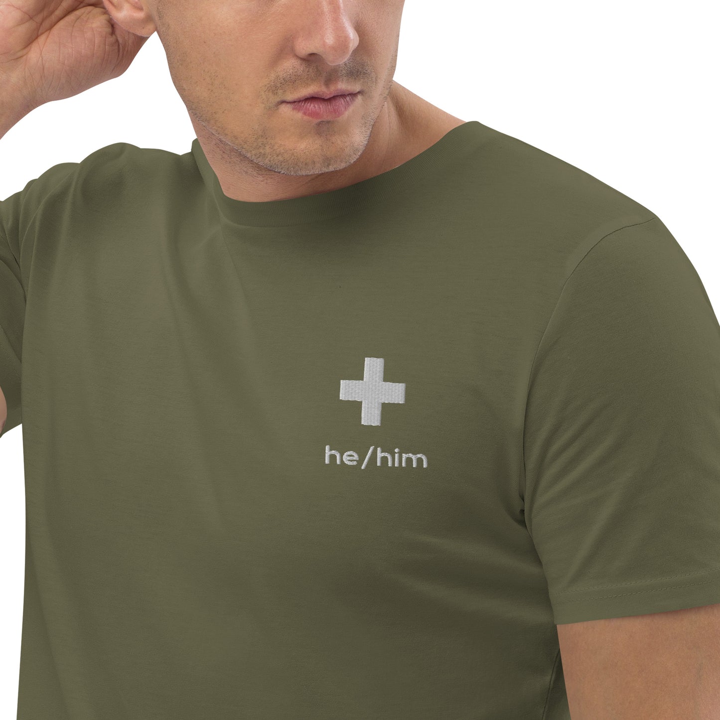 + Brand he/him Pronouns Unisex Organic Cotton T-Shirt - Various Colours