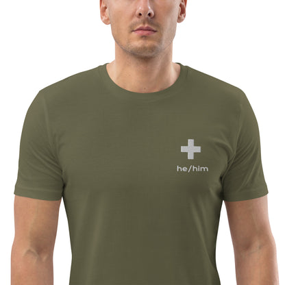 + Brand he/him Pronouns Unisex Organic Cotton T-Shirt - Various Colours