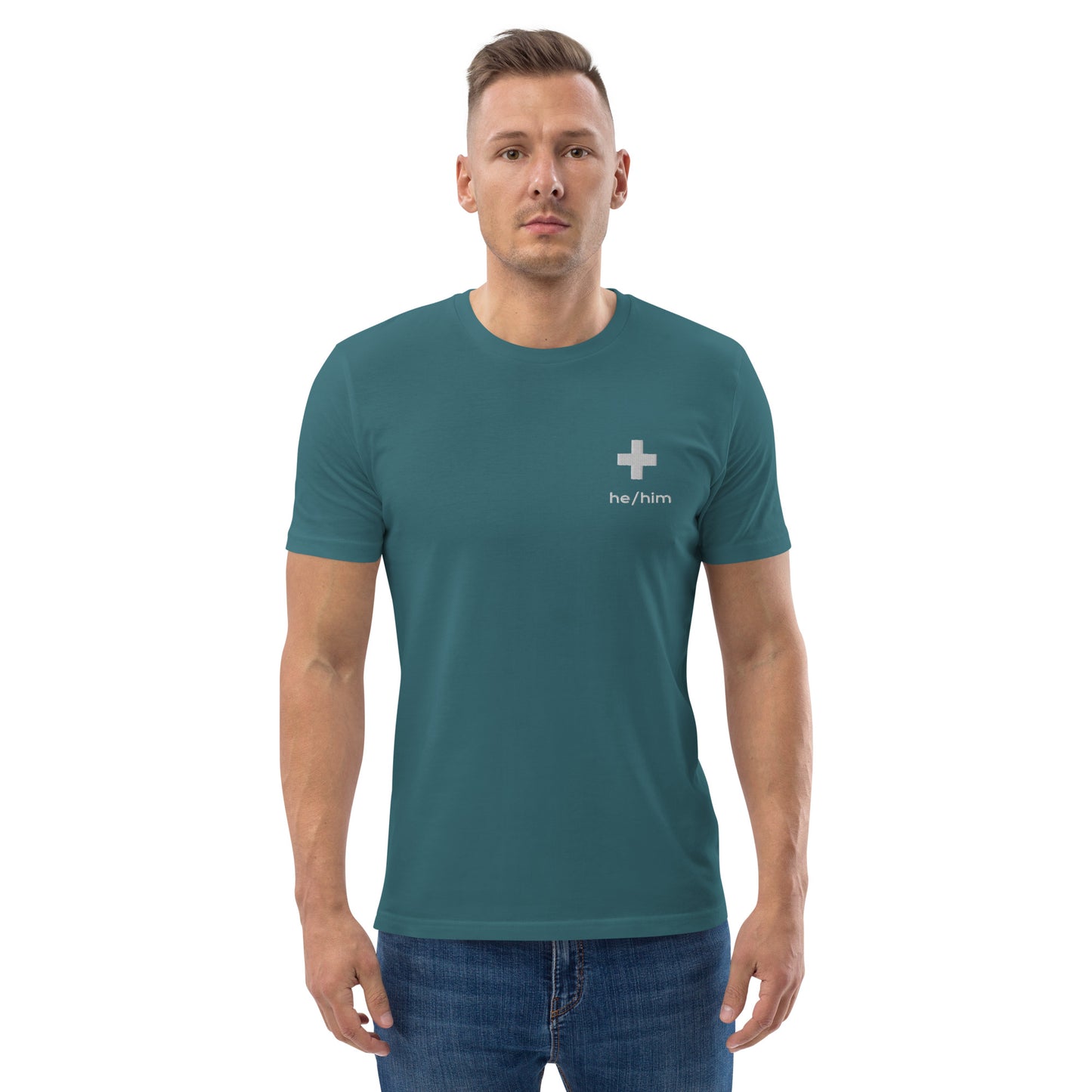 + Brand he/him Pronouns Unisex Organic Cotton T-Shirt - Various Colours