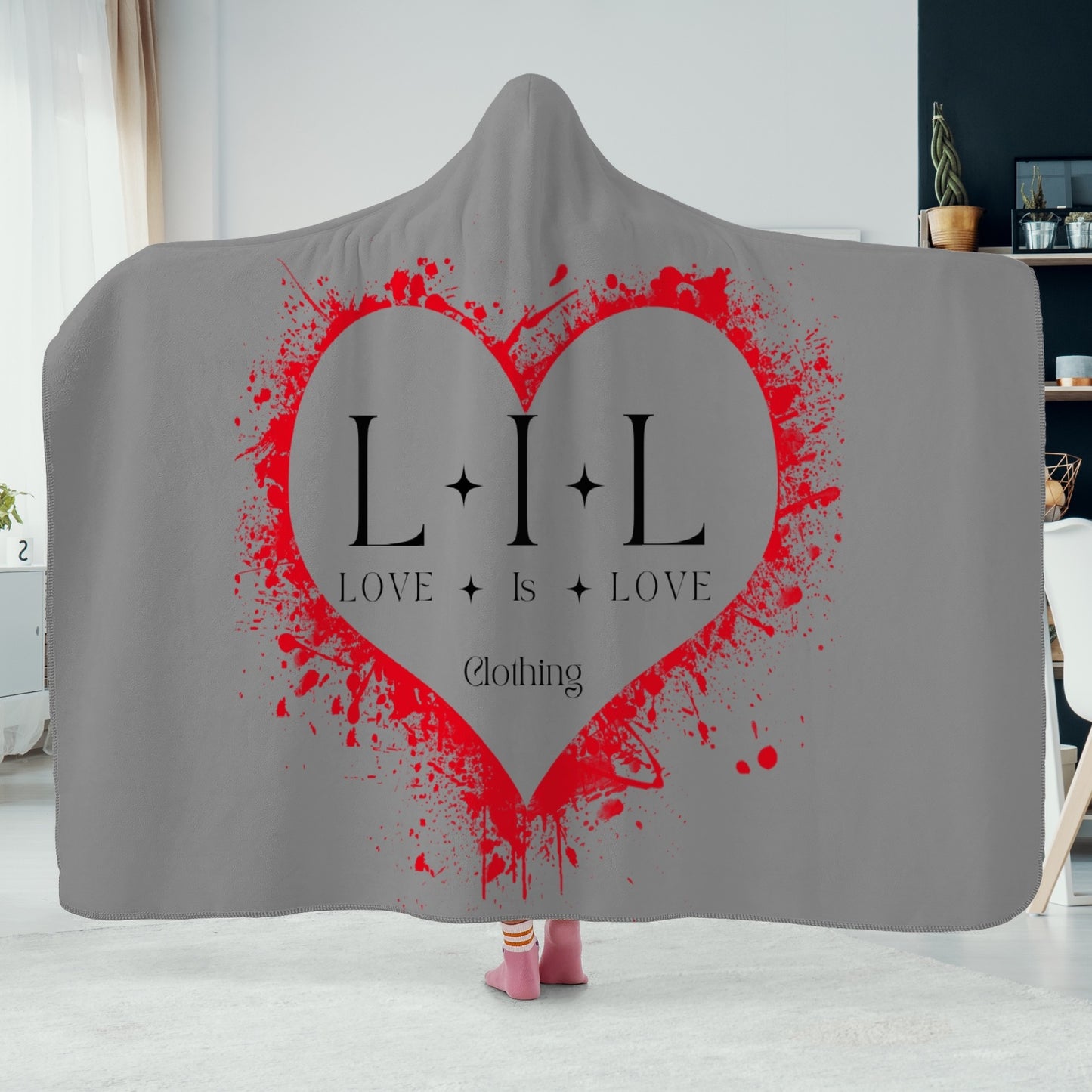 Love Is Love Dual-Sided Stitched Hoodie Blanket