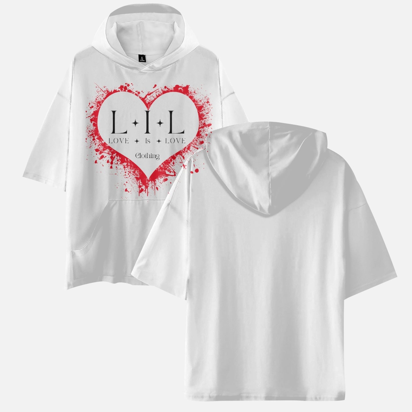 Love Is Love Logo Short Sleeve Hoodie T-Shirt