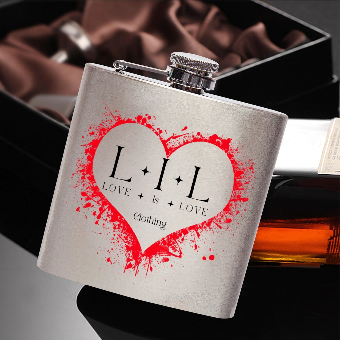 Love Is Love Stainless Steel Hip Flask