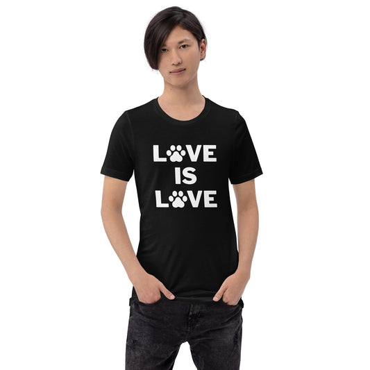 Love Is Love Paw Print Unisex T-Shirt