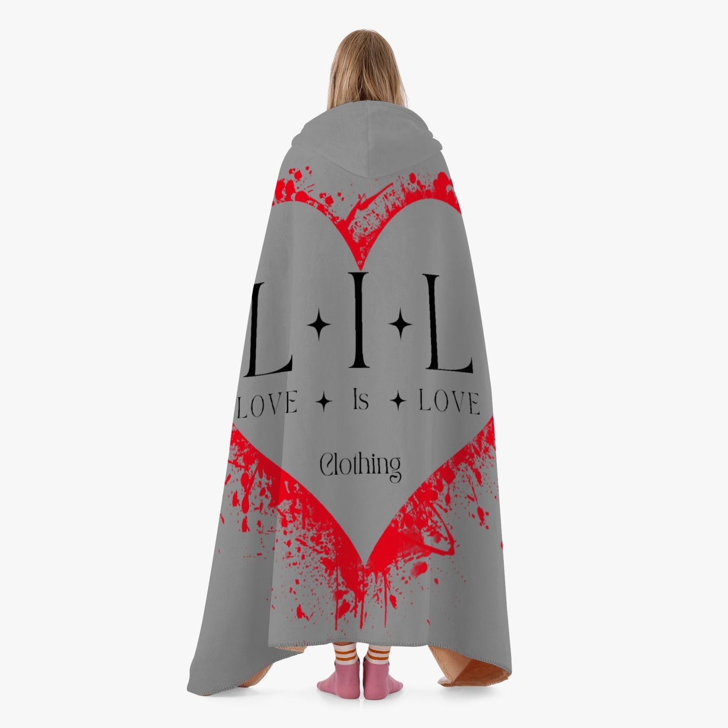 Love Is Love Dual-Sided Stitched Hoodie Blanket