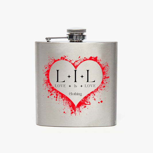 Love Is Love Stainless Steel Hip Flask