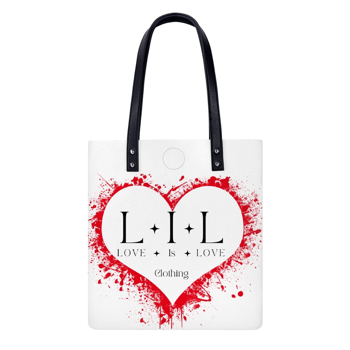 Love Is Love Logo PU Leather Tote Bag