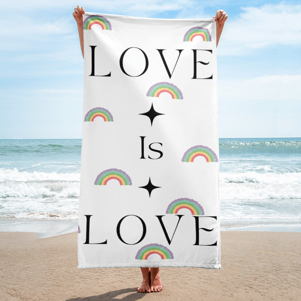 Love Is Love Rainbow Print Towel