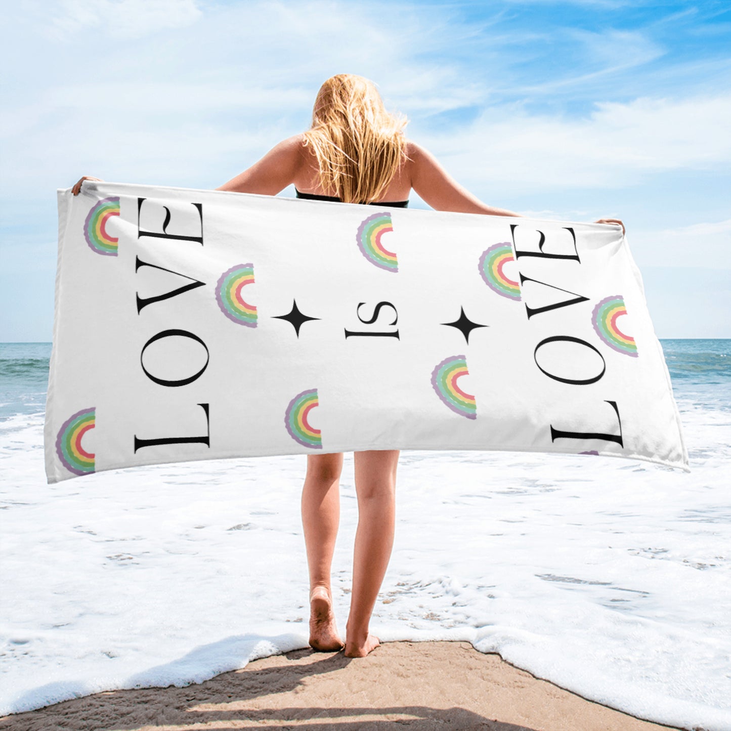 Love Is Love Rainbow Print Towel